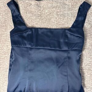 Urban Outfitters Navy Satin Mini Dress